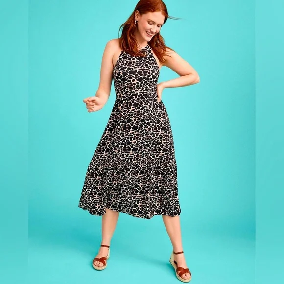 knee length dresses for ladies Mint Green Animal Print Tiered Maternity Midi Dress – PinkBlush main image 1